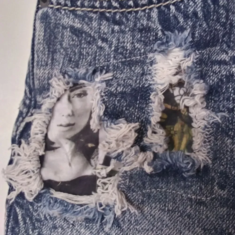 Shorts Cut Off Art To Wear Denim Whimsical Fairy Fairycore Unusual Rare …